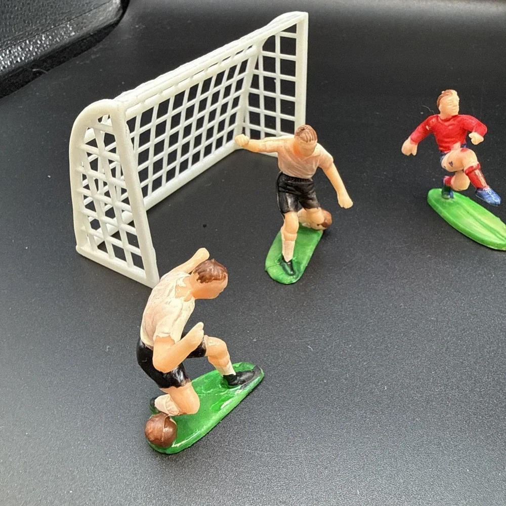 Vintage‎ Soccer Rugby Players Cake Topper Figures Made In Hong Kong B